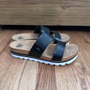 COPY - Reef Platform Black Sandals